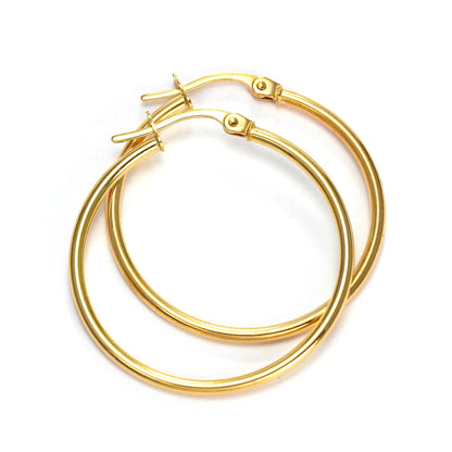 Boucles d'oreilles créoles à clipser en or 9 carats - 10 mm - 24 mm
