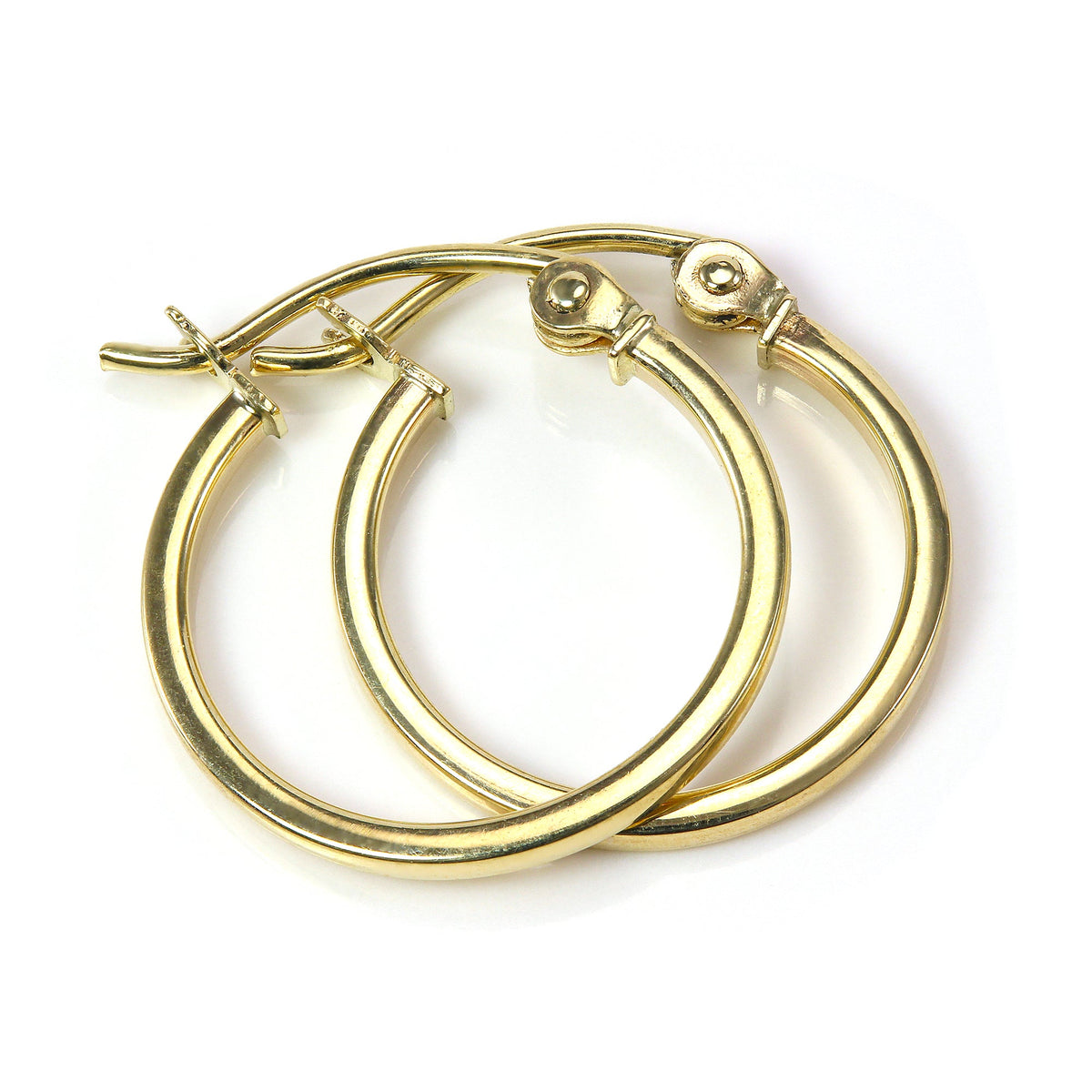 Boucles d'oreilles créoles dormeuses en or 9 carats de 14 mm