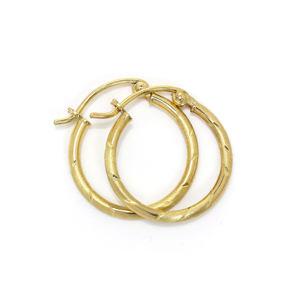 Boucles d'oreilles créoles dormeuses à motifs en or 9 carats de 15 mm