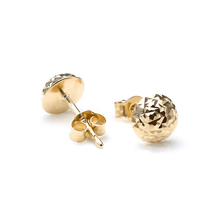 Boucles d'oreilles à tige rondes à facettes en or 9 carats de 6 mm - Rose jaune et blanche