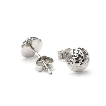 Boucles d'oreilles à tige rondes à facettes en or 9 carats de 6 mm - Rose jaune et blanche