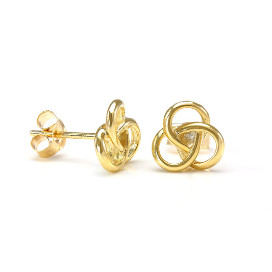 Boucles d'oreilles à tige en or 9 carats avec nœud celtique