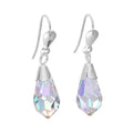 Boucles d'oreilles pendantes en argent sterling et cristal - 6 couleurs