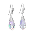 Boucles d'oreilles pendantes en argent sterling et cristal - 6 couleurs