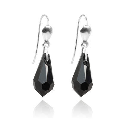 Boucles d'oreilles pendantes en argent sterling et cristal - 6 couleurs