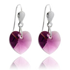 Boucles d'oreilles cœur en argent sterling et cristal CZ 10 mm - 5 couleurs