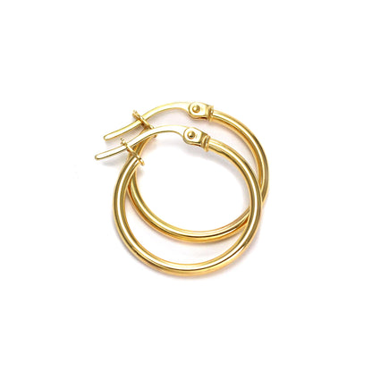 Boucles d'oreilles créoles à clipser en or 9 carats - 10 mm - 24 mm