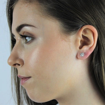 Boucles d'oreilles à tige en argent sterling avec fleurs