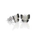 Boucles d'oreilles papillon plates en argent sterling et émail