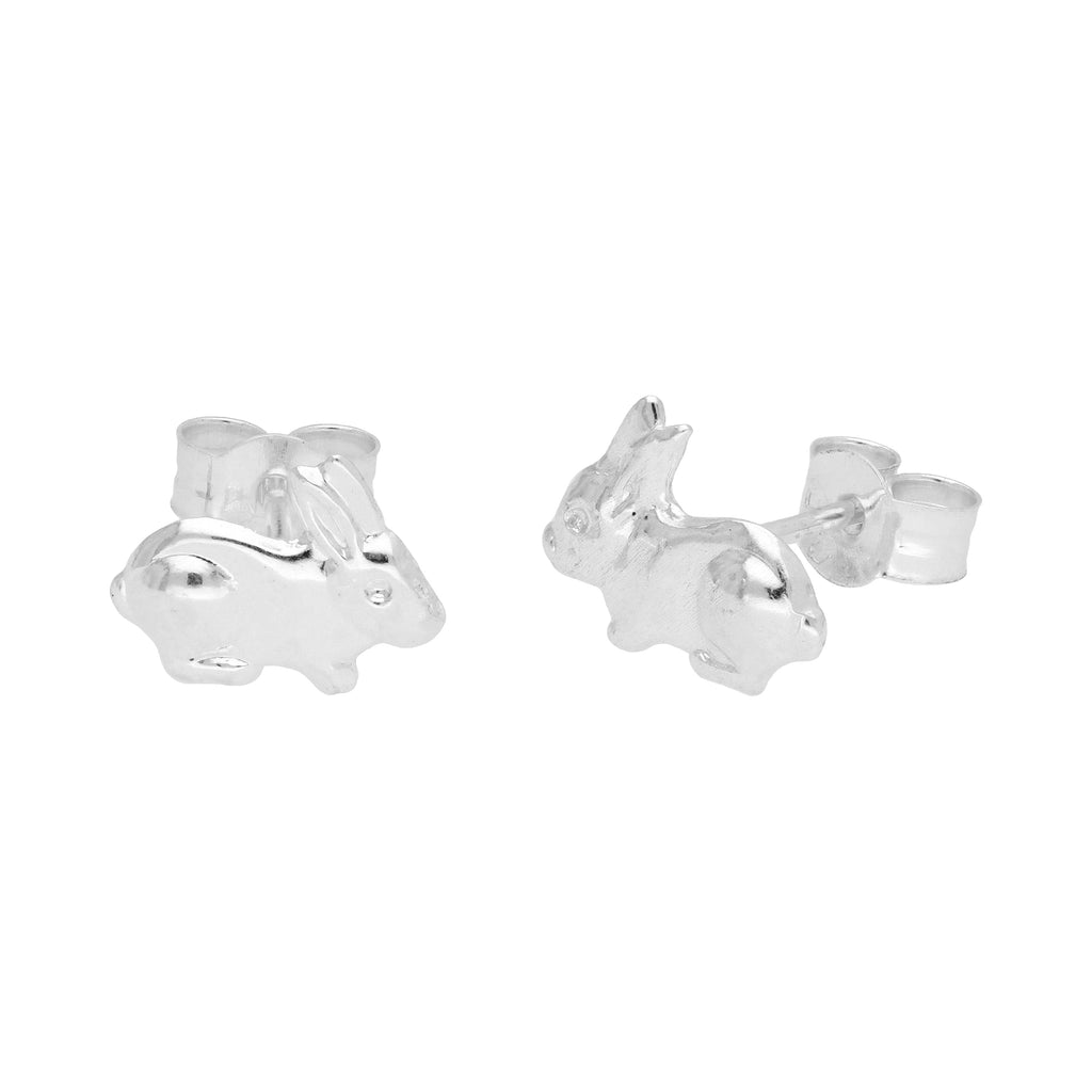 Boucles d'oreilles à tige en argent sterling en forme de lapin