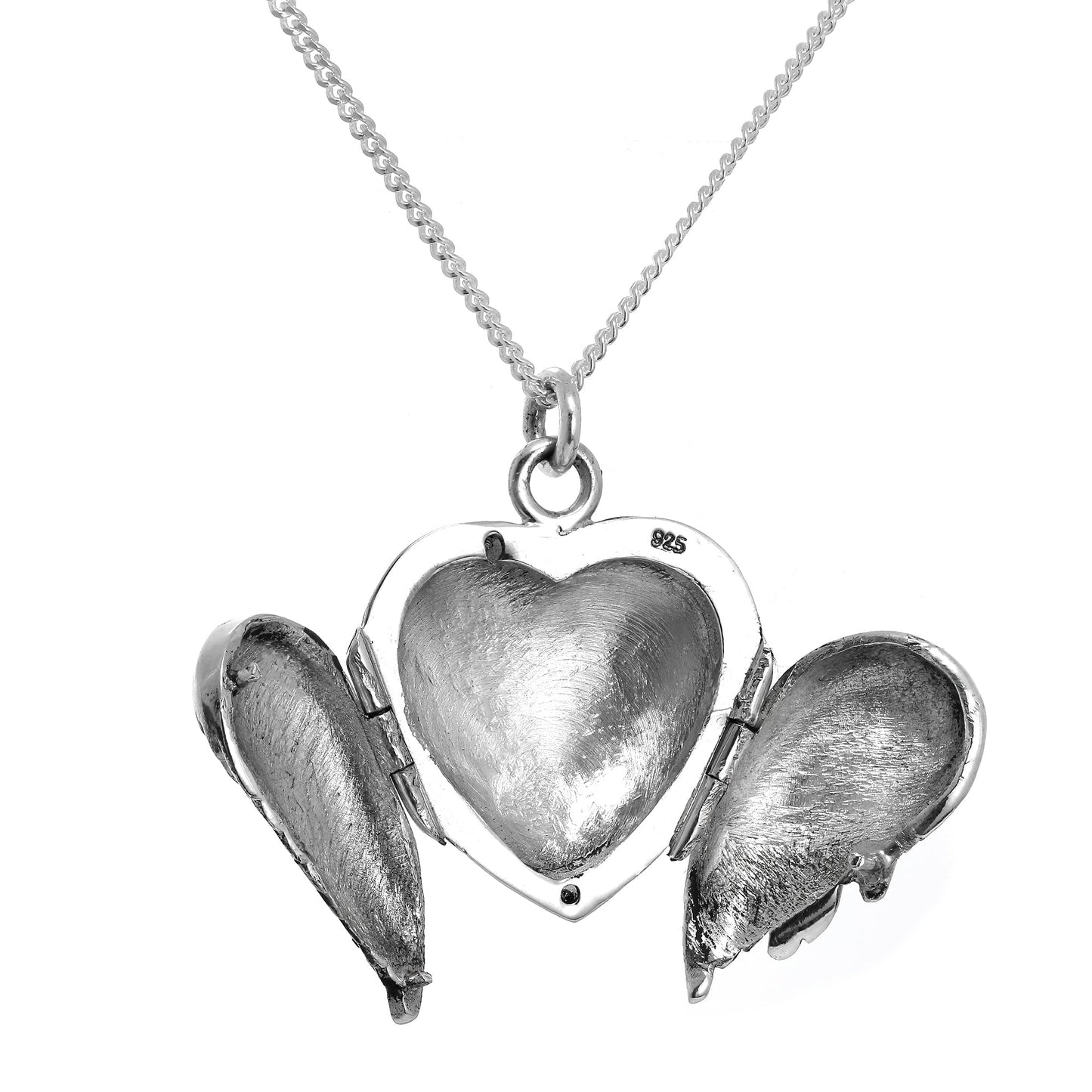Collier médaillon ailé d'ange en argent sterling sur chaîne