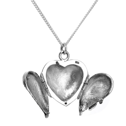 Collier médaillon ailé d'ange en argent sterling sur chaîne