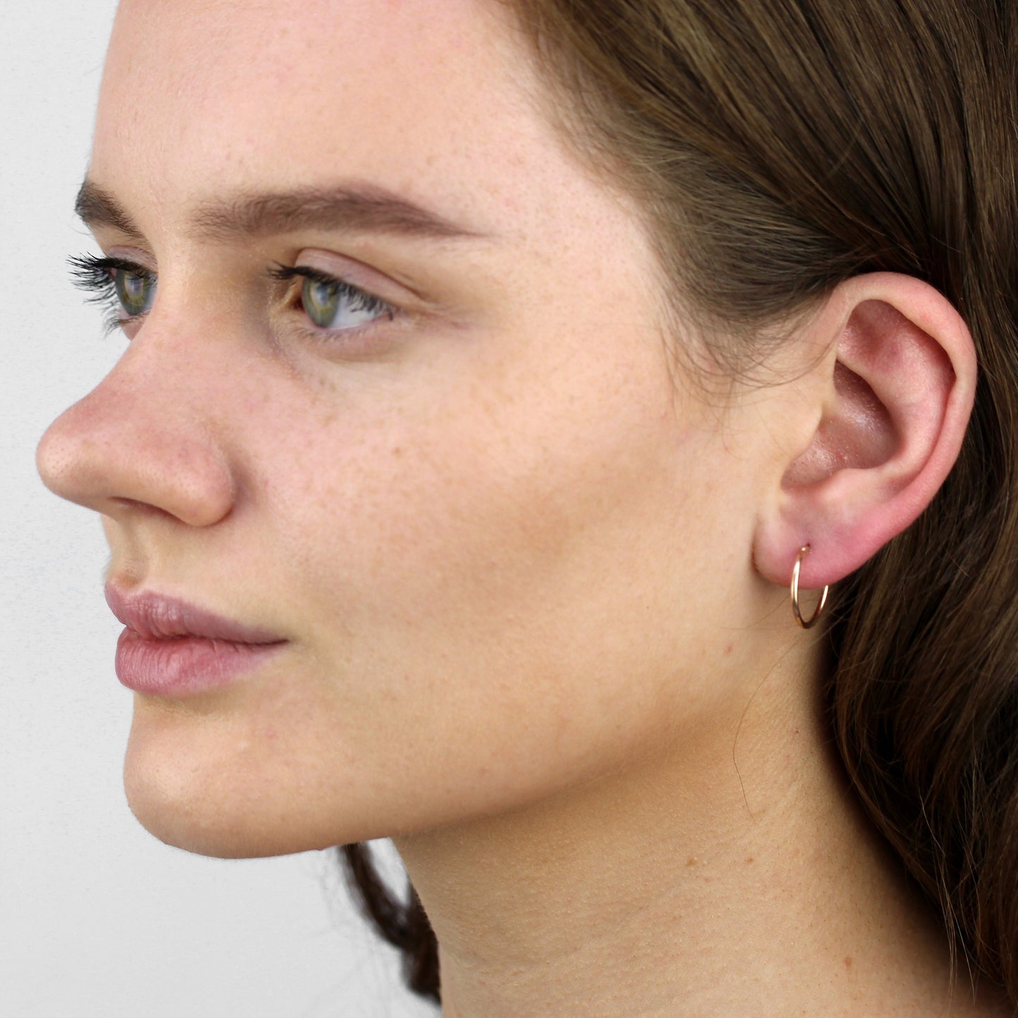 Boucles d'oreilles créoles dormeuses en or rose 9 carats de 14 mm