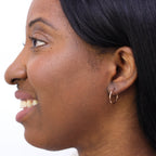 Boucles d'oreilles créoles dormeuses en or rose 9 carats de 18 mm