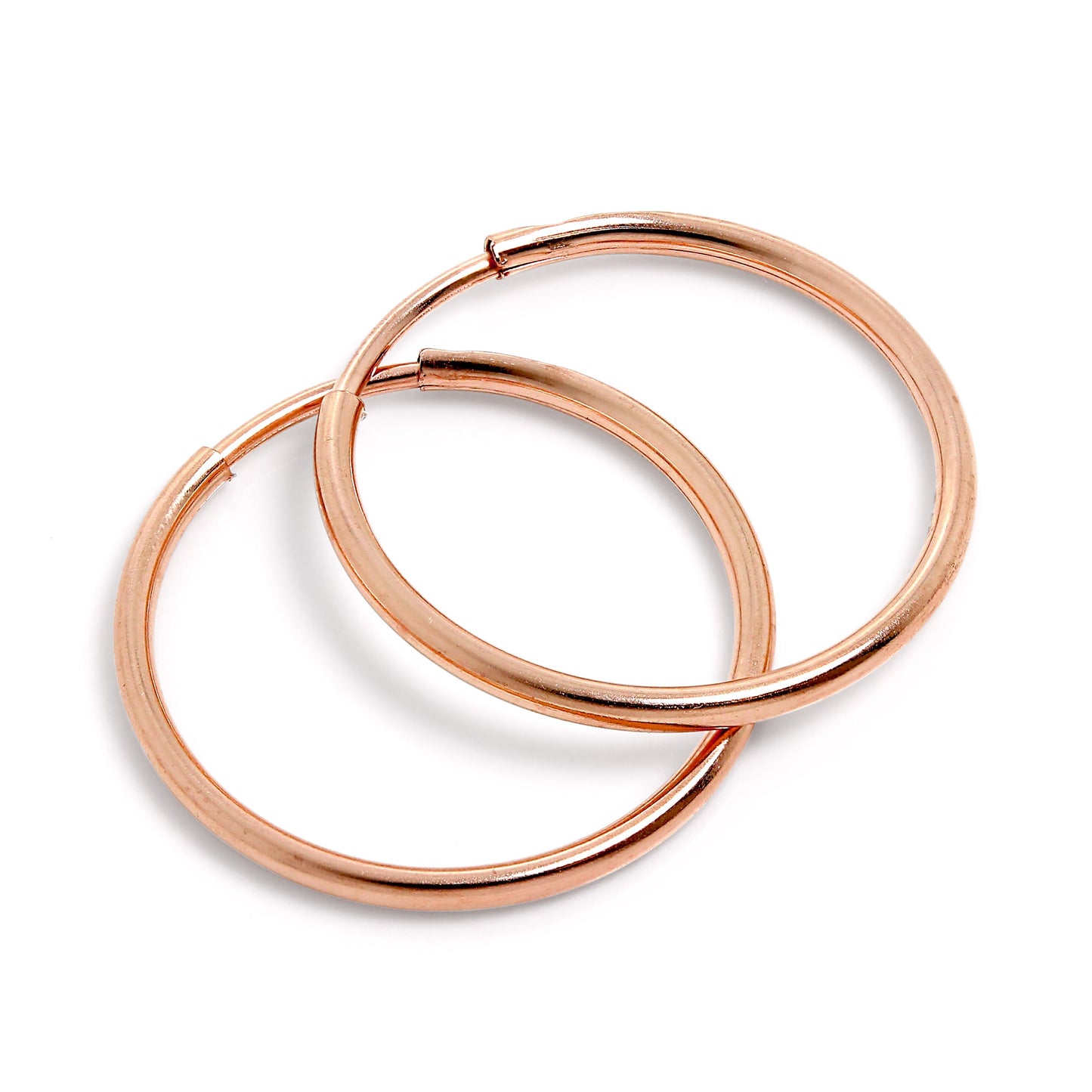 Boucles d'oreilles créoles dormeuses en or rose 9 carats de 18 mm