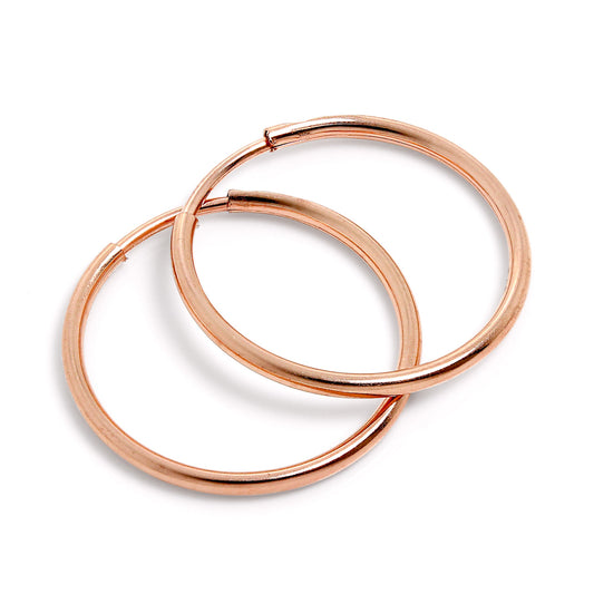 Boucles d'oreilles créoles dormeuses en or rose 9 carats de 18 mm