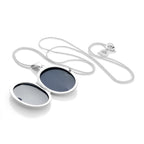 Médaillon ovale en argent sterling mat avec motif nœud celtique sur chaîne