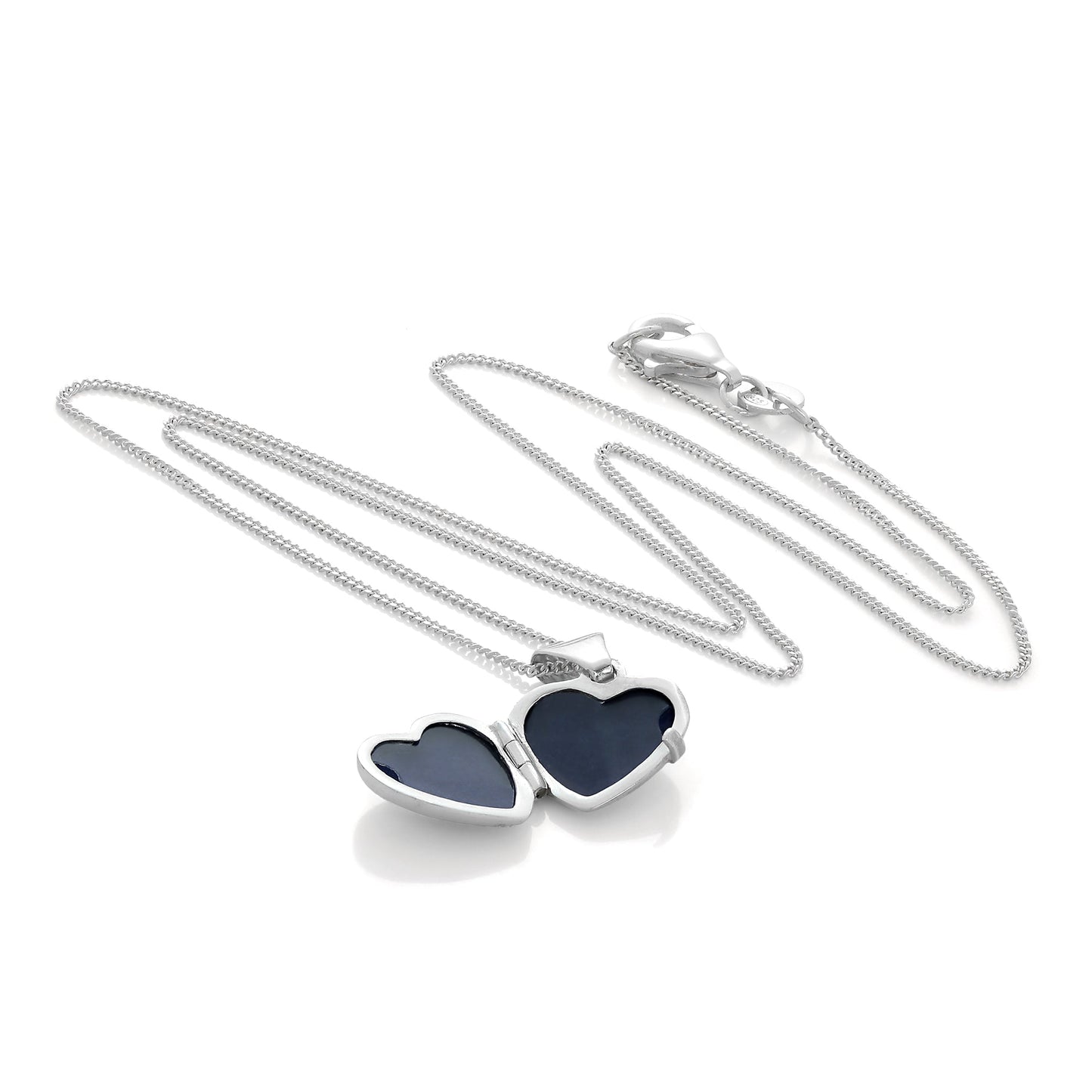 Petit médaillon en forme de cœur gravé en argent sterling sur chaîne