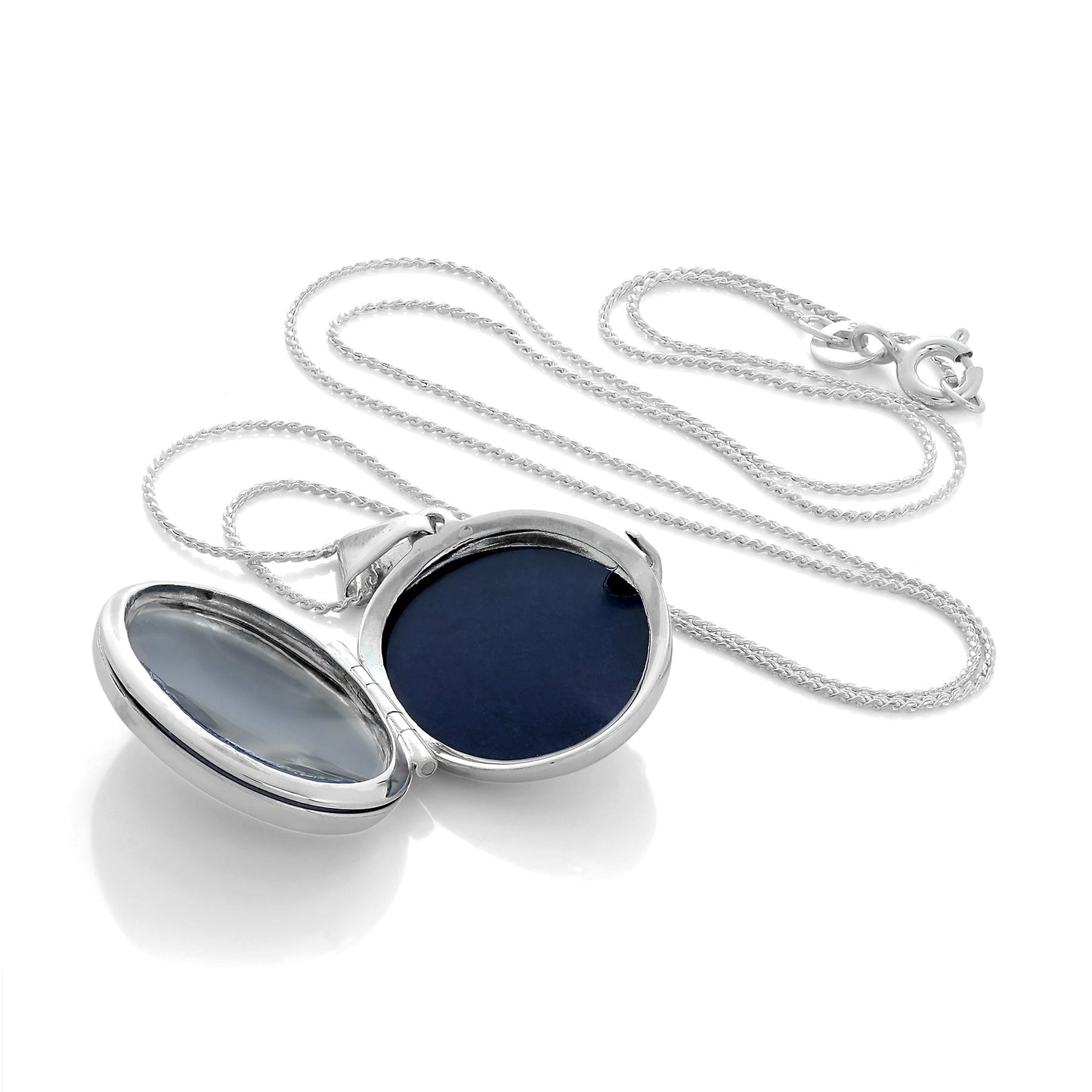 Médaillon familial ovale gravé en argent sterling avec 4 photos sur chaîne