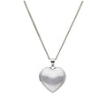 Médaillon en forme de cœur gravable en or blanc 9 carats sur chaîne de 40 à 45 cm