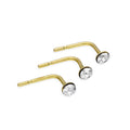 Lot de 3 piercings de nez en or 9 carats et cristal CZ transparent 23Ga