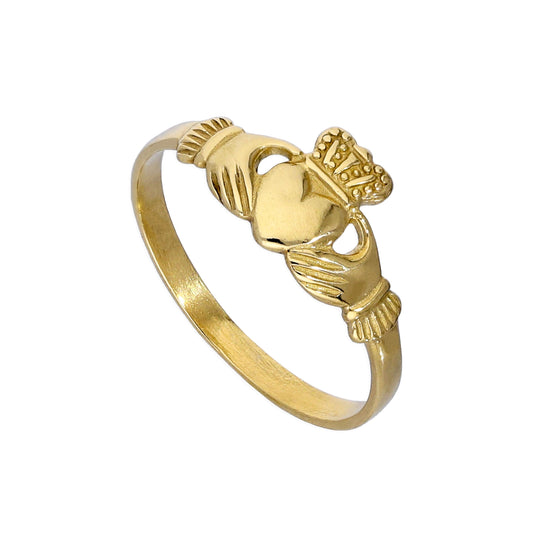 Bague Claddagh pour enfant en or 9 carats, tailles A à H