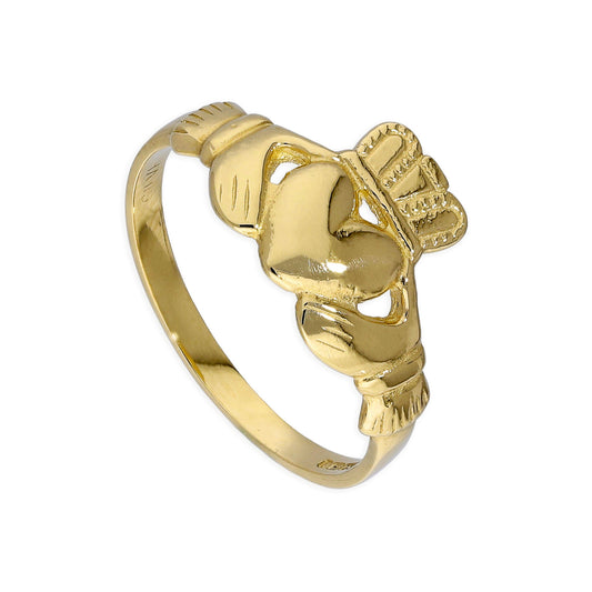 Bague Claddagh en or 9 carats pour femme, tailles L à Q