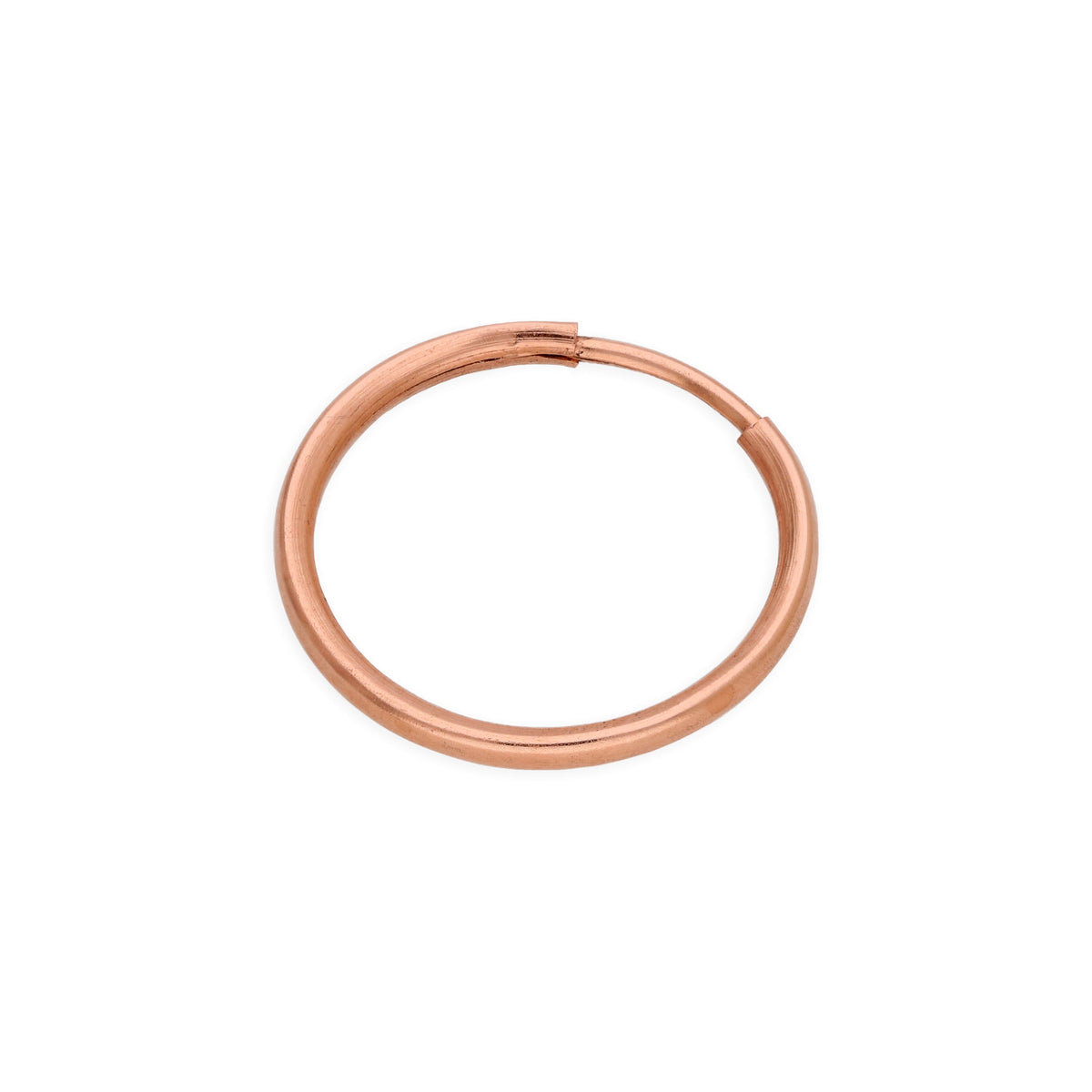 Boucle d'oreille simple créole en or rose 9 carats de 14 mm