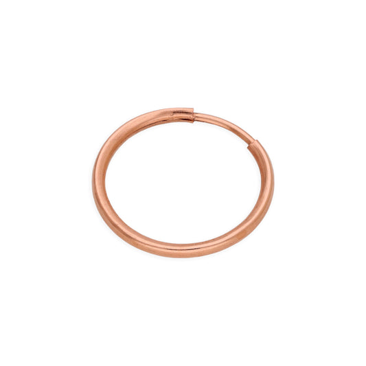 Boucle d'oreille simple créole en or rose 9 carats de 14 mm