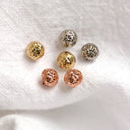 Boucles d'oreilles à tige rondes à facettes en or 9 carats de 6 mm - Rose jaune et blanche