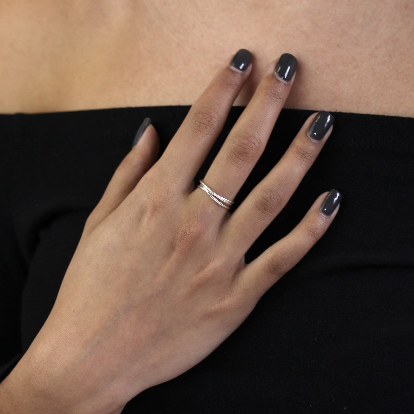 Bagues triples entrelacées en argent sterling