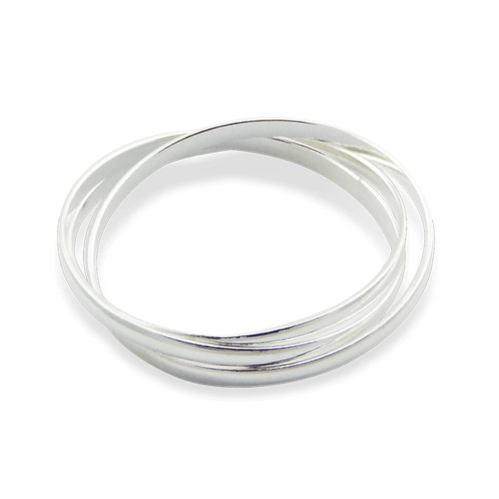 Bagues triples entrelacées en argent sterling