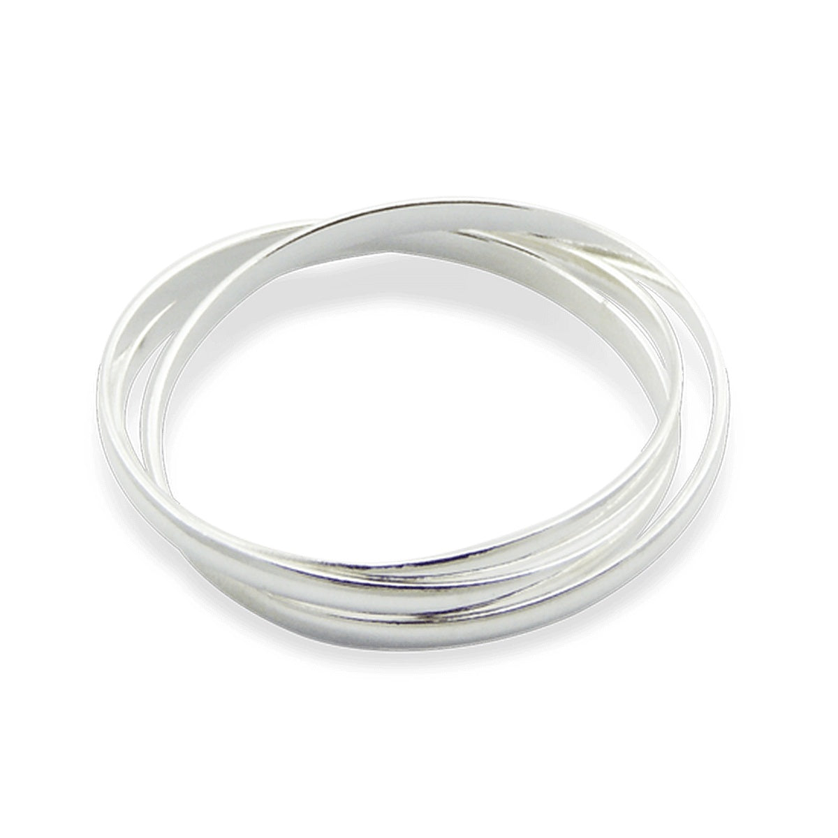 Bagues triples entrelacées en argent sterling