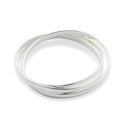 Bagues triples entrelacées en argent sterling