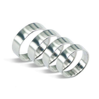 Bague en argent sterling fabriquée à la main de 6 mm