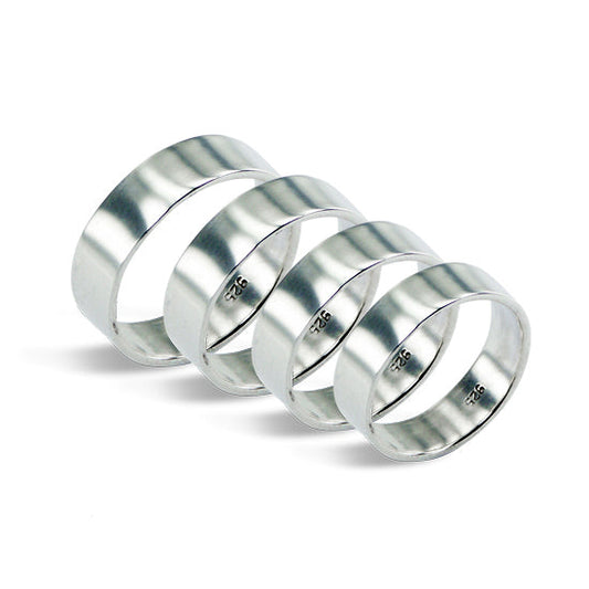 Bague en argent sterling fabriquée à la main de 6 mm