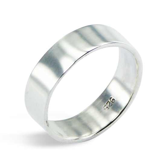 Bague en argent sterling fabriquée à la main de 6 mm