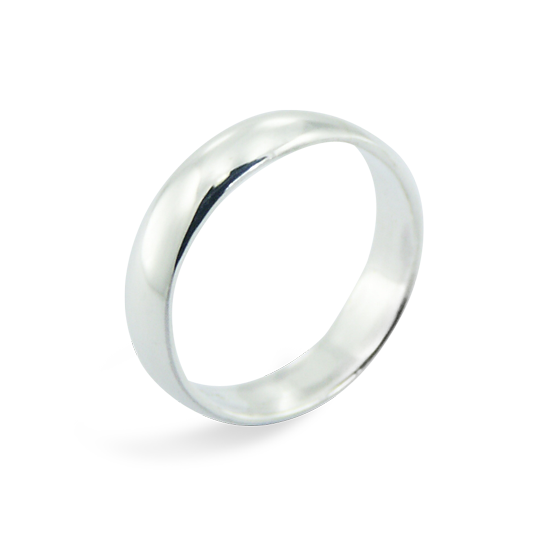 Alliance ronde en argent sterling de 5 mm
