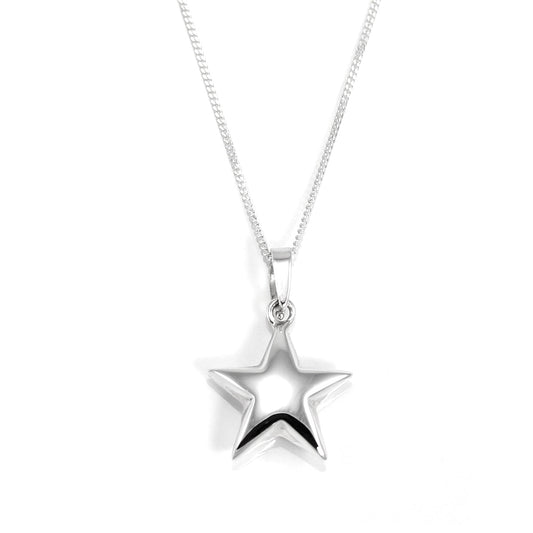 Collier avec pendentif étoile gonflée en argent sterling