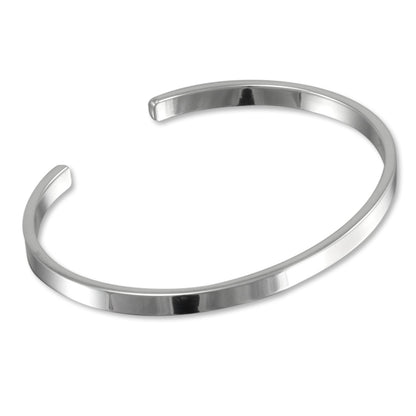 Bracelet jonc uni en argent sterling de 4 mm