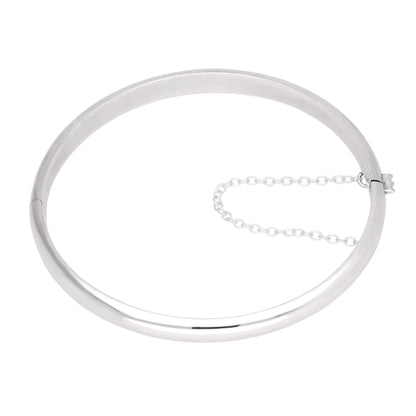 Bracelet jonc rond à charnière en argent sterling