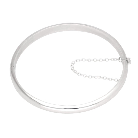 Bracelet jonc rond à charnière en argent sterling