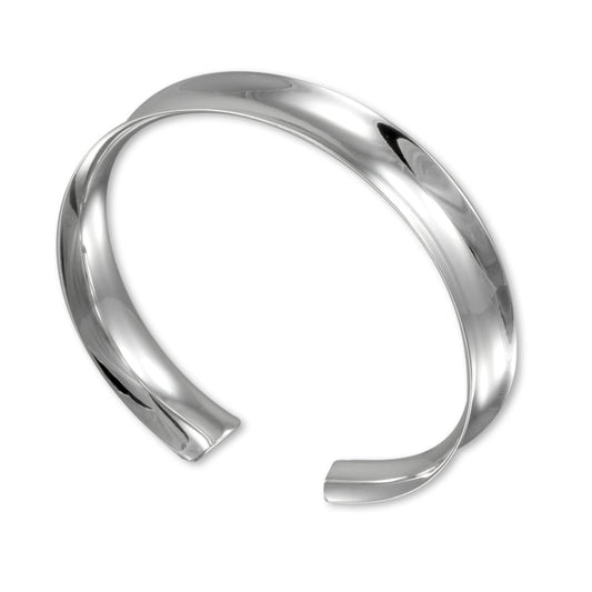 Bracelet concave en argent sterling