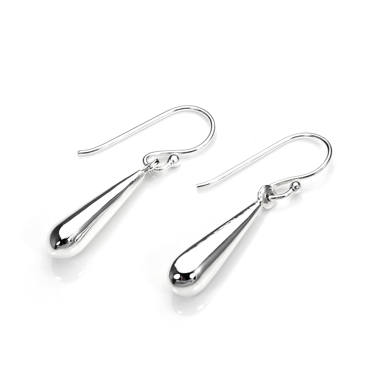 Boucles d'oreilles pendantes allongées creuses en argent sterling