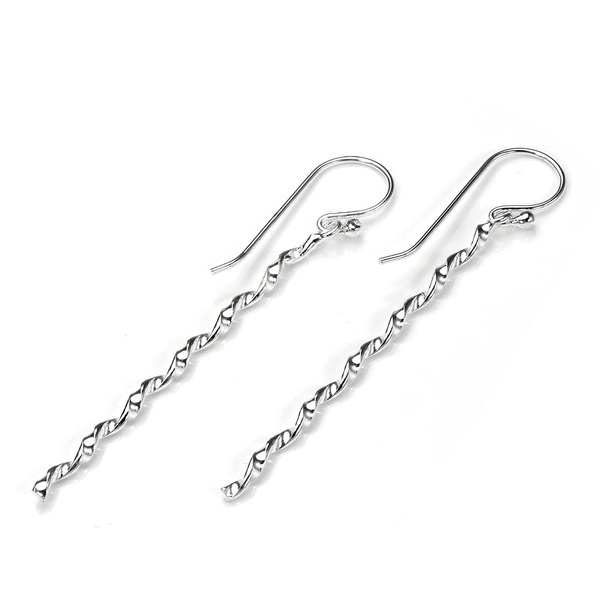 Boucles d'oreilles pendantes en fil torsadé en argent sterling