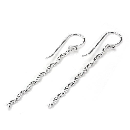 Boucles d'oreilles pendantes en fil torsadé en argent sterling