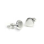 Boucles d'oreilles à tige en argent sterling brossé de 8 mm
