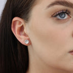 Boucles d'oreilles à tige en argent sterling brossé de 8 mm
