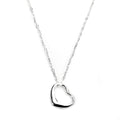 Collier pendentif cœur ouvert en argent sterling