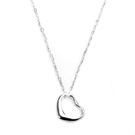Collier pendentif cœur ouvert en argent sterling